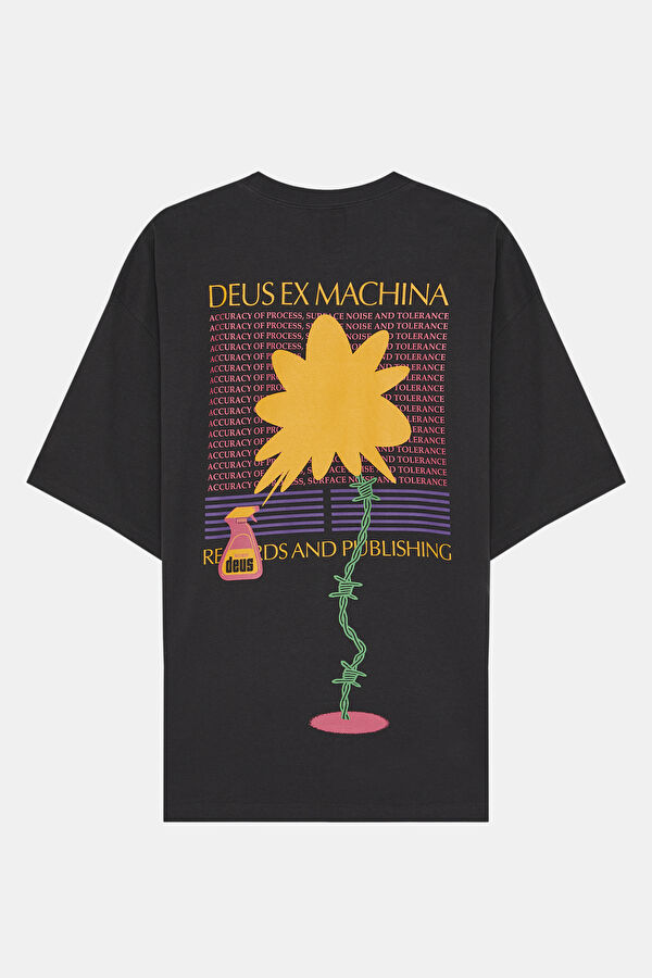 Oversize Bisiklet Yaka Baskılı Antrasit T-Shirt 4