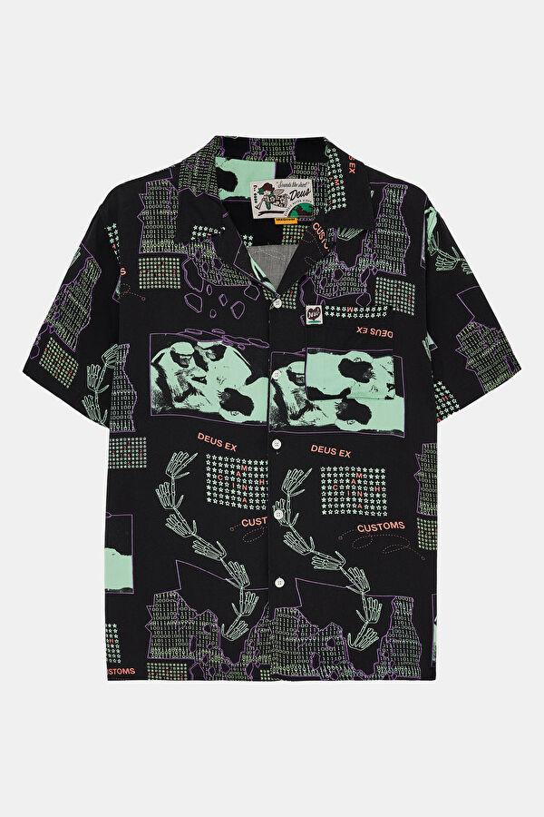 Primitive Oversize Siyah Desenli Gömlek