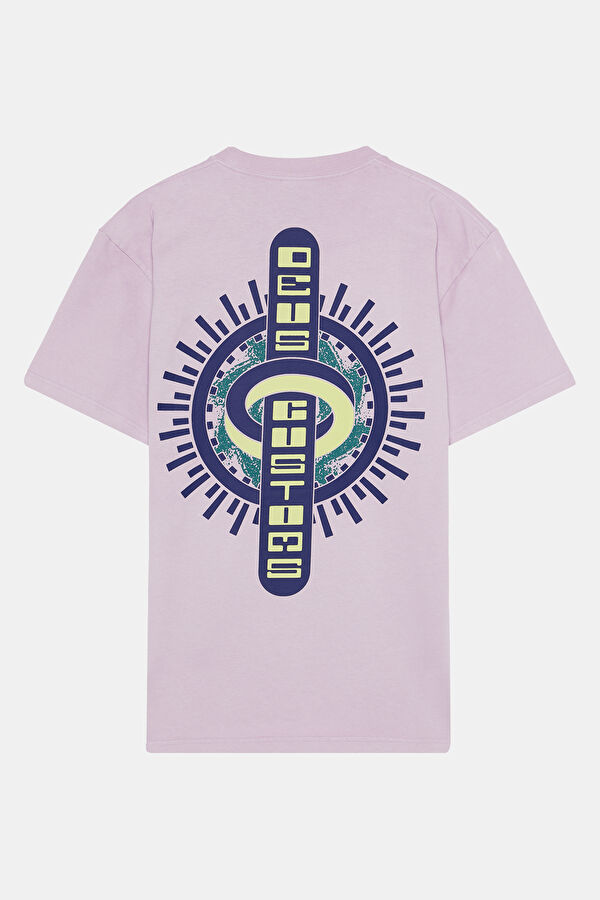 Oversize Bisiklet Yaka Baskılı Pembe Erkek T-Shirt 4