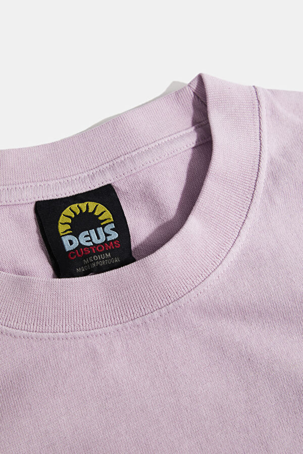 Oversize Bisiklet Yaka Baskılı Pembe Erkek T-Shirt 5