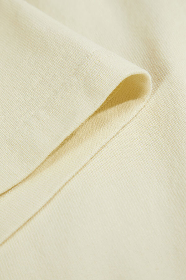 Oversize Bej Polo Yaka Baskılı T-Shirt 4
