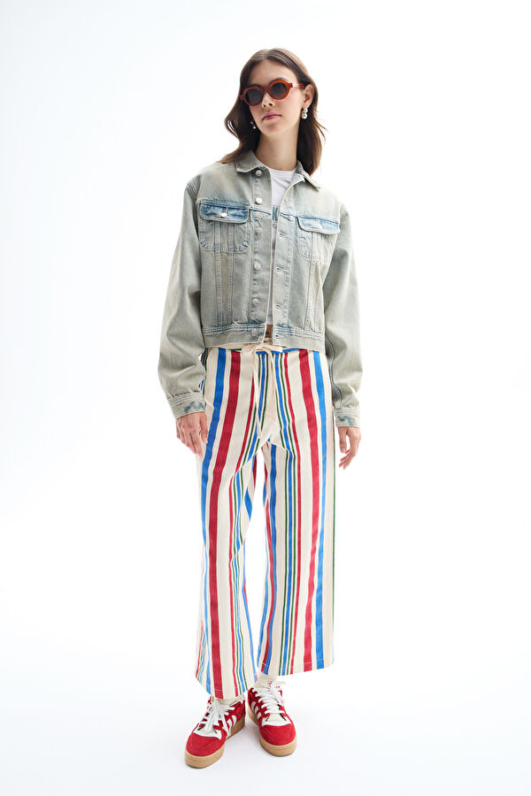 Blue Straight Cut Trousers