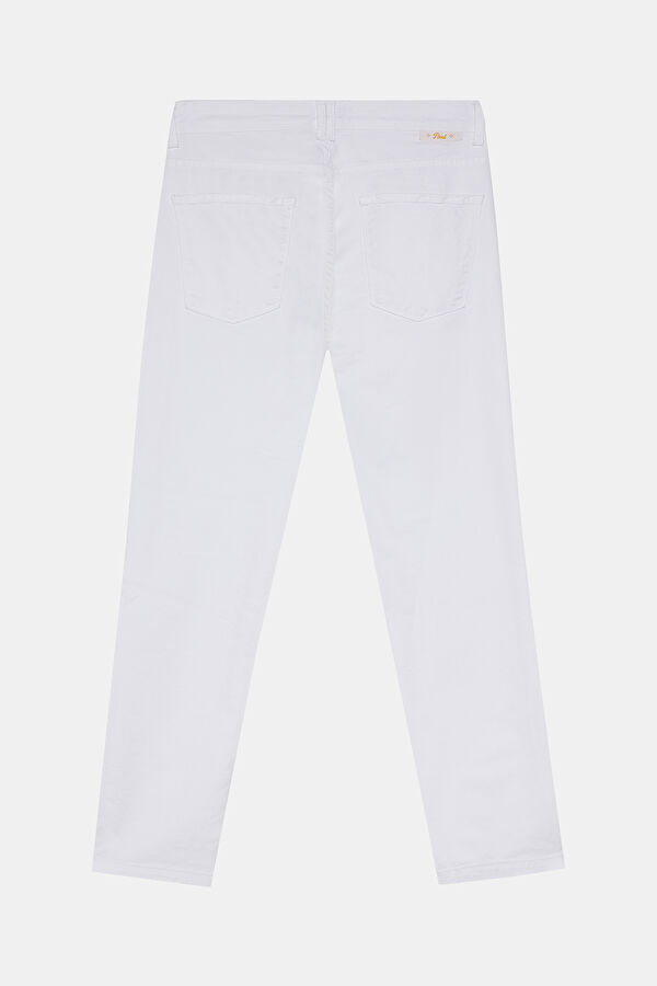 Dar Kalıp Beyaz Dar Paça Jean Erkek Pantolon 2