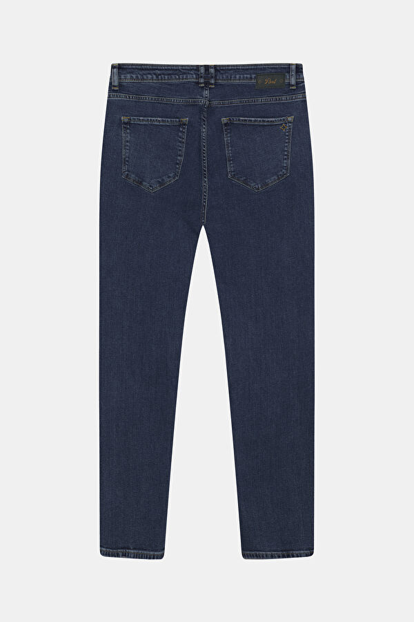Koyu Mavi Boru Paça Jean Erkek Pantolon 2