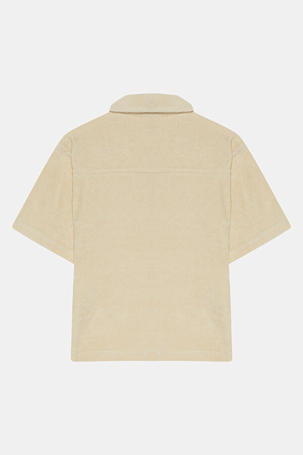 Cream Short-Sleeved Women's Blouse 2