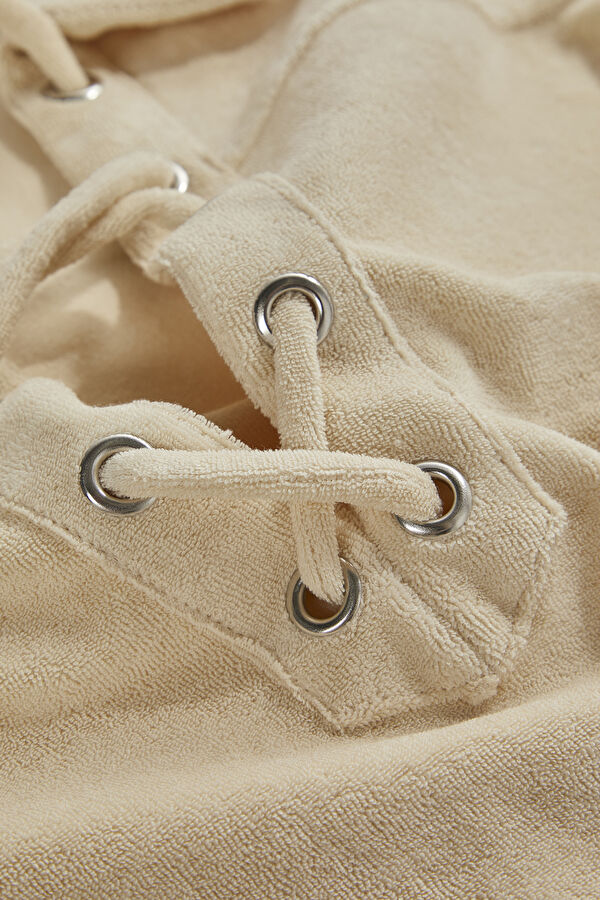 Cream Short-Sleeved Women's Blouse 4