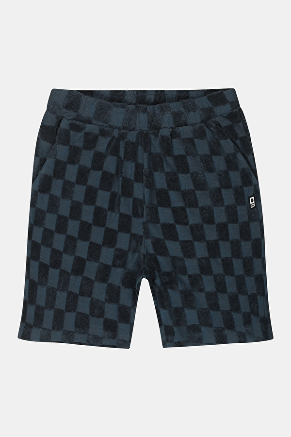 Navy Patterned Kids Shorts