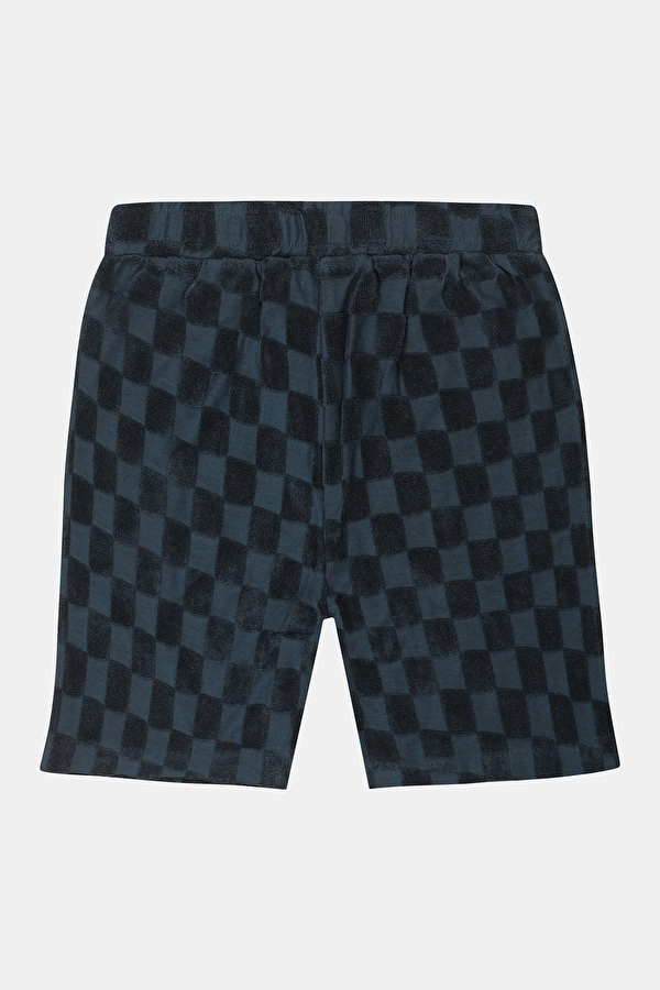 Navy Patterned Kids Shorts 2