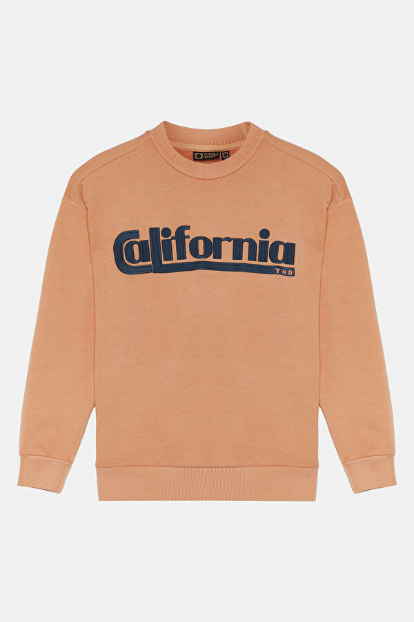 Light Orange Crew Neck Kids Sweatshirt
