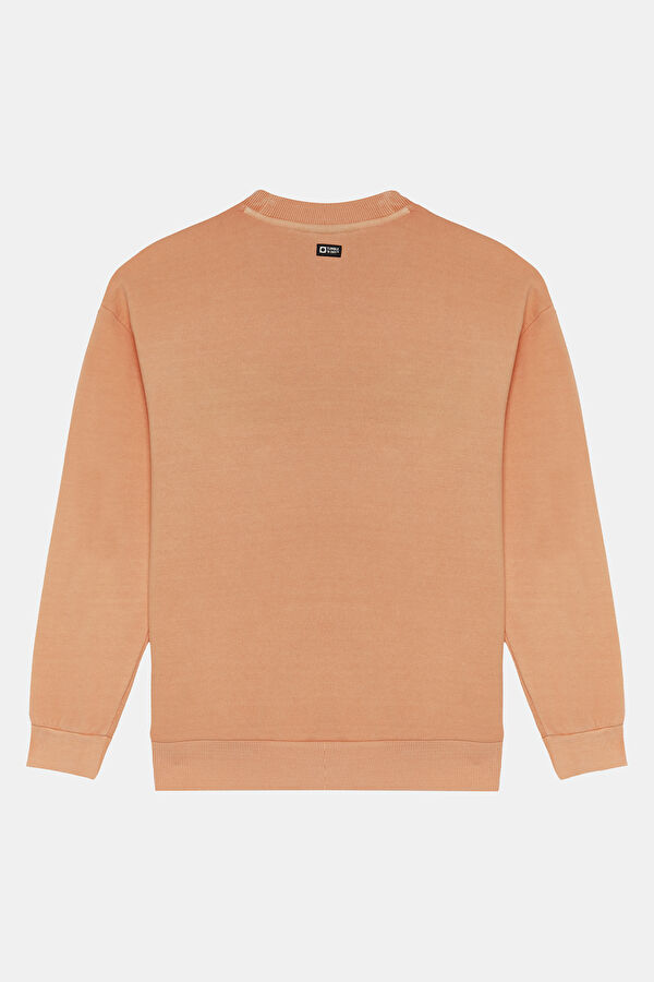 Light Orange Crew Neck Kids Sweatshirt 2
