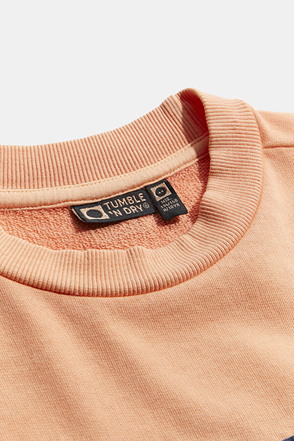 Light Orange Crew Neck Kids Sweatshirt 3