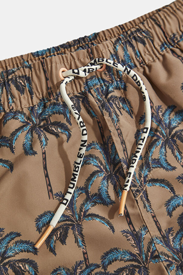 Brown Patterned Kids Swimsuit 3