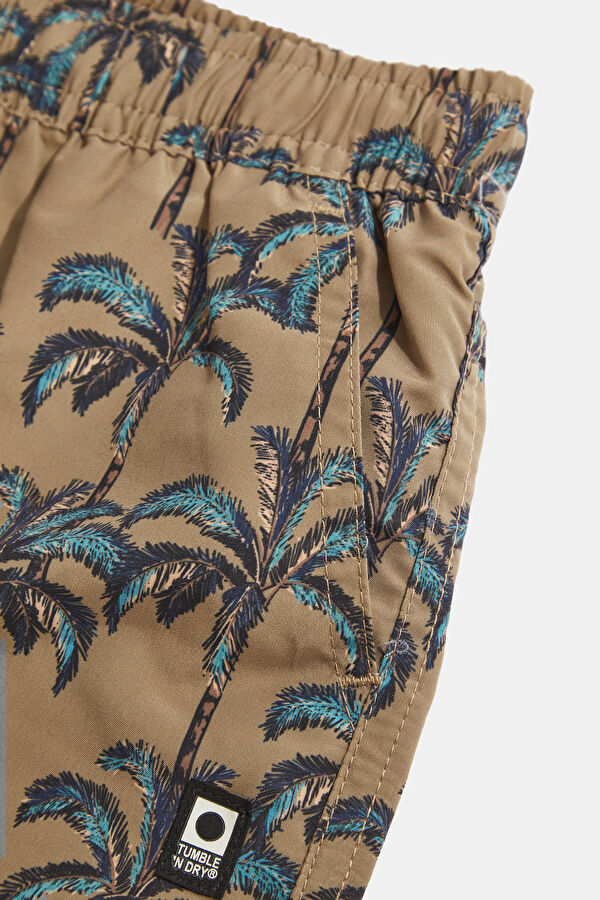 Brown Patterned Kids Swimsuit 4