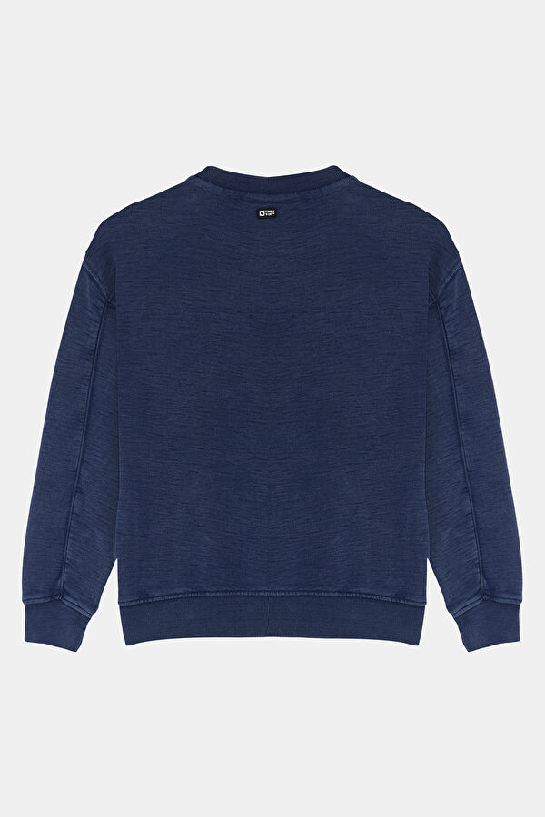 Navy Crew Neck Kids Sweatshirt 2