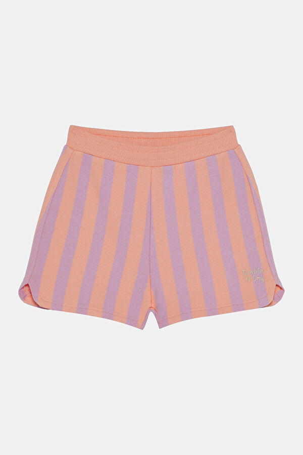 Pink Striped Patterned Kids Shorts