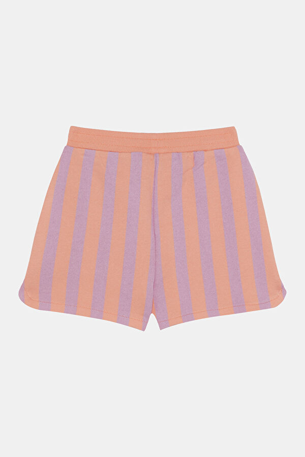 Pink Striped Patterned Kids Shorts 2
