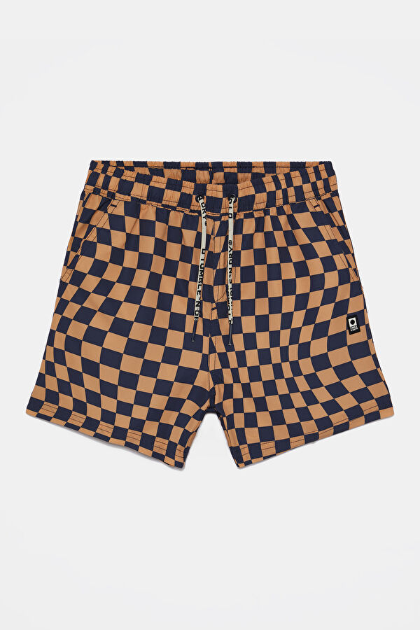 Navy Patterned Kids Swimsuit