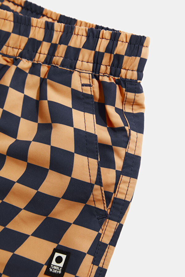 Navy Patterned Kids Swimsuit 4