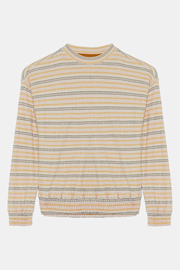 Cream Crew Neck Kids Sweatshirt