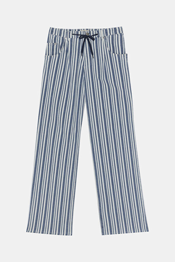 Relax Fit Turquoise Straight Leg Women's Trousers
