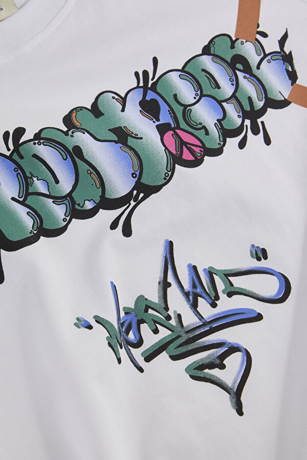 Beyaz O Yaka Kadın T-Shirt 4