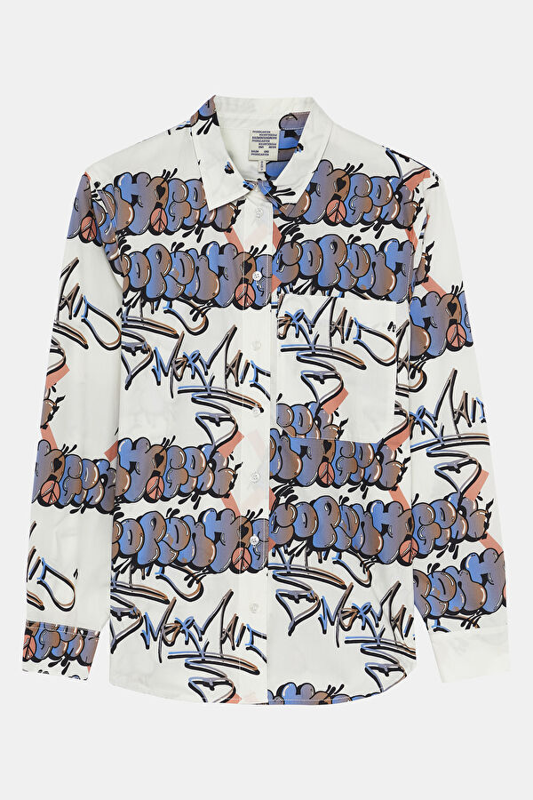 Relax Fit Orange Printed Shirt