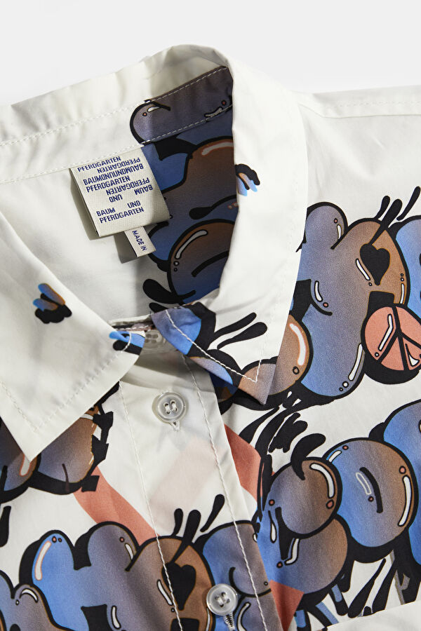 Relax Fit Orange Printed Shirt 3