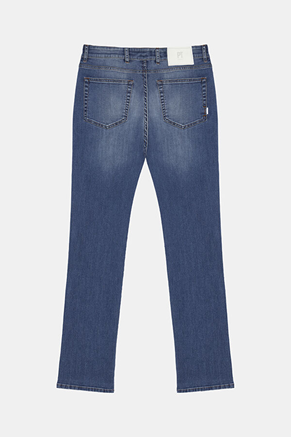 Blue Straight Leg Jeans Men's Trousers 2