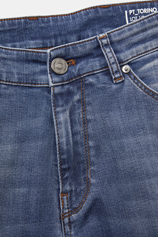 Blue Straight Leg Jeans Men's Trousers 3