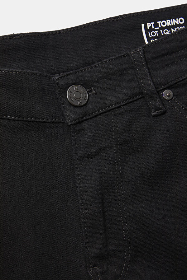 Siyah Boru Paça Jean Erkek Pantolon 3