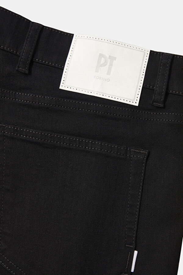 Siyah Boru Paça Jean Erkek Pantolon 5