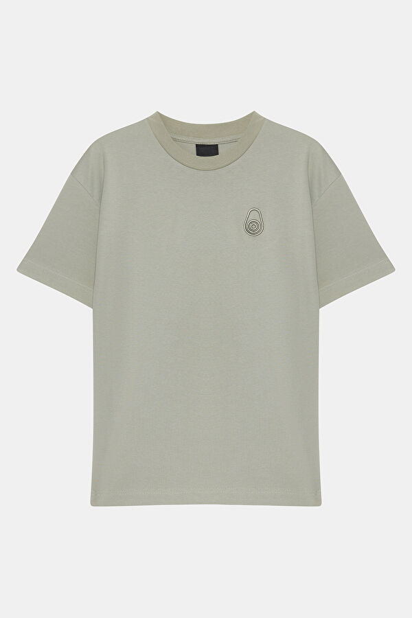 Yeşil Bisiklet Yaka T-Shirt
