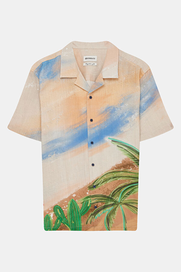 Colorful Patterned Resort Collar Men's Shirt 3