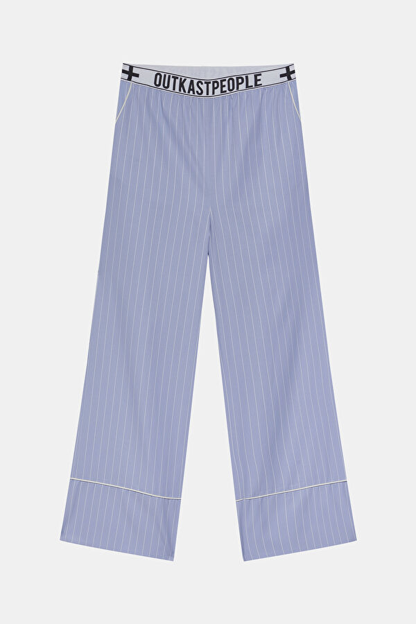 Relax Fit Light Blue Straight Leg Women's Trousers 4