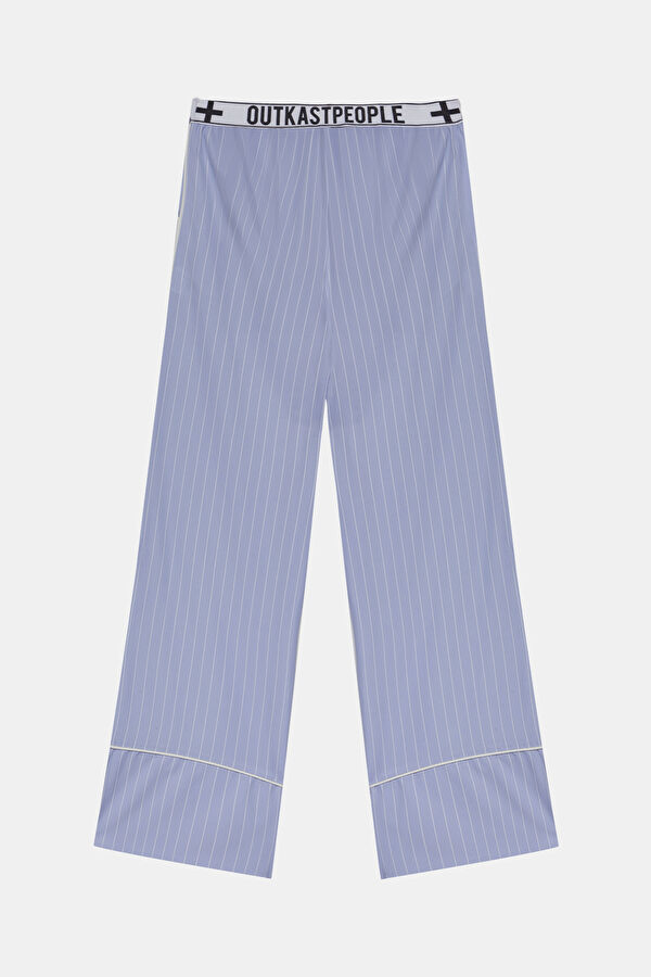 Relax Fit Light Blue Straight Leg Women's Trousers 5