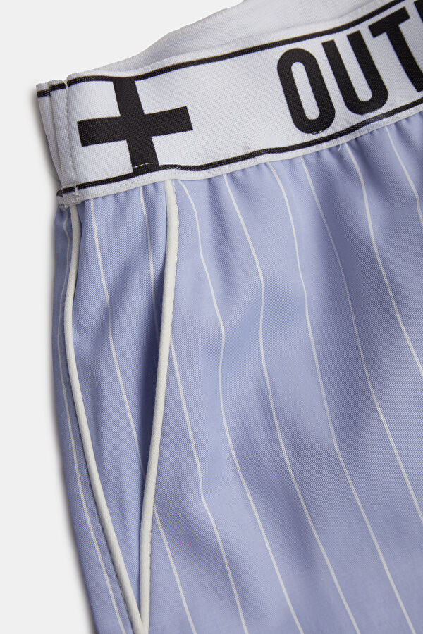 Relax Fit Light Blue Straight Leg Women's Trousers 6