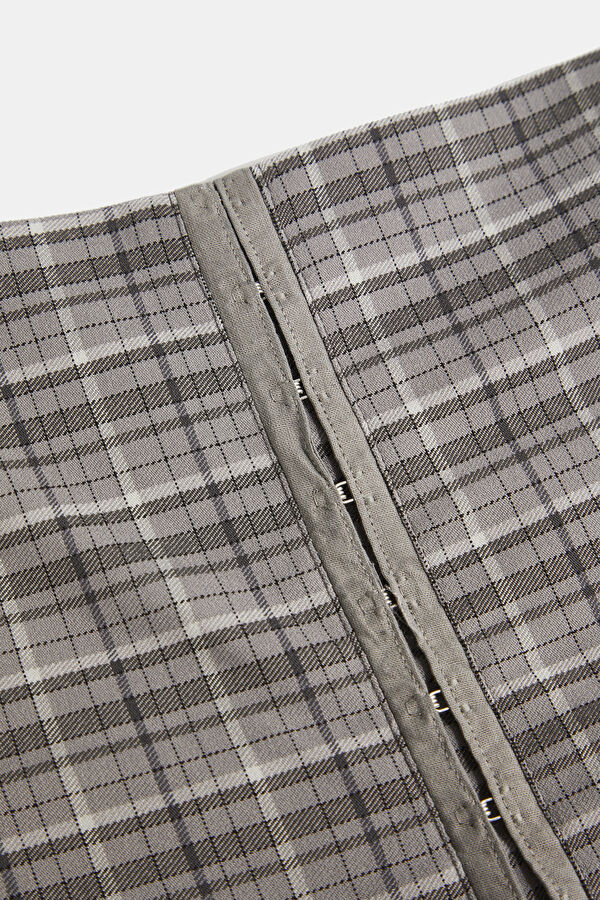Grey Plaid Mini Women's Dress 6