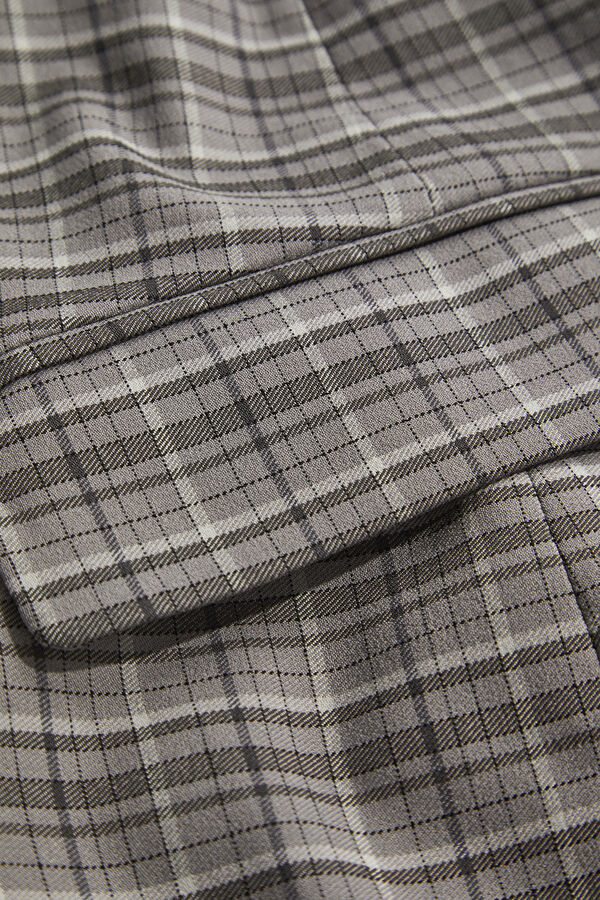 Grey Plaid Mini Women's Dress 8