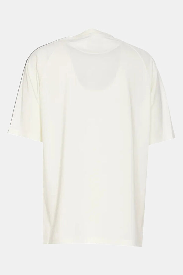 Relax Kalıp Krem Bisiklet Yaka Baskılı T-Shirt 3