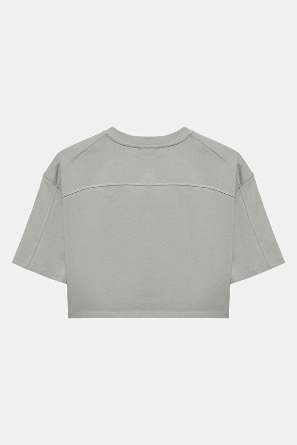 Grey Crew Neck Women's T-Shirt 5