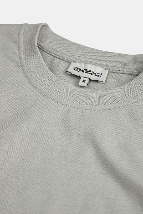 Grey Crew Neck Women's T-Shirt 6