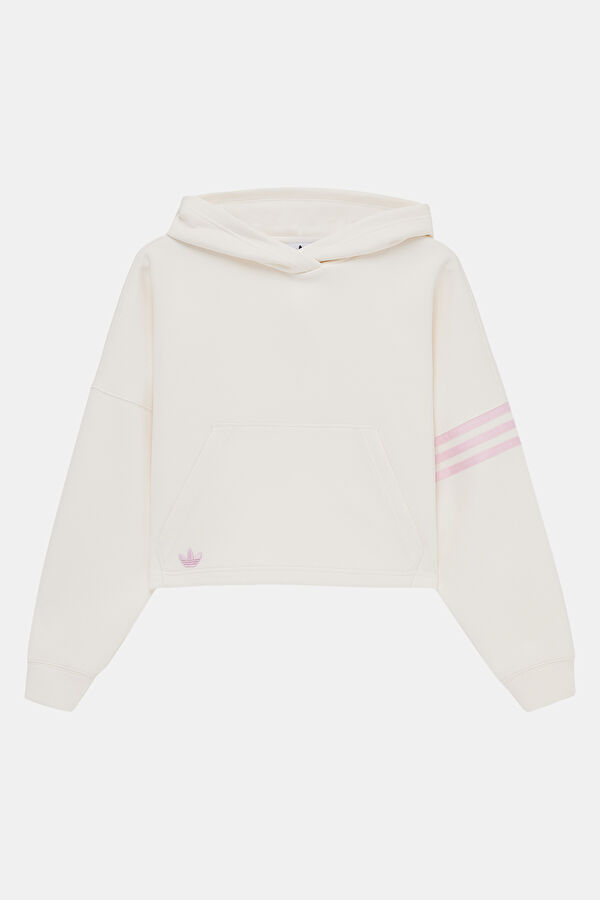Neucl Beyaz Kapüşonlu Sweatshirt