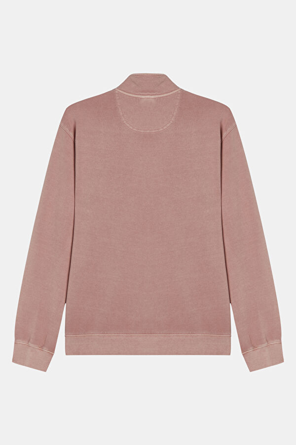 Açık Pembe Dik Yaka Sweatshirt 2