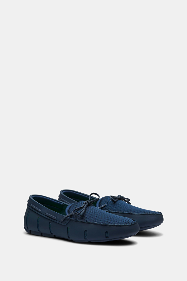 Braided Lace Loafer Navy Blue Shoes