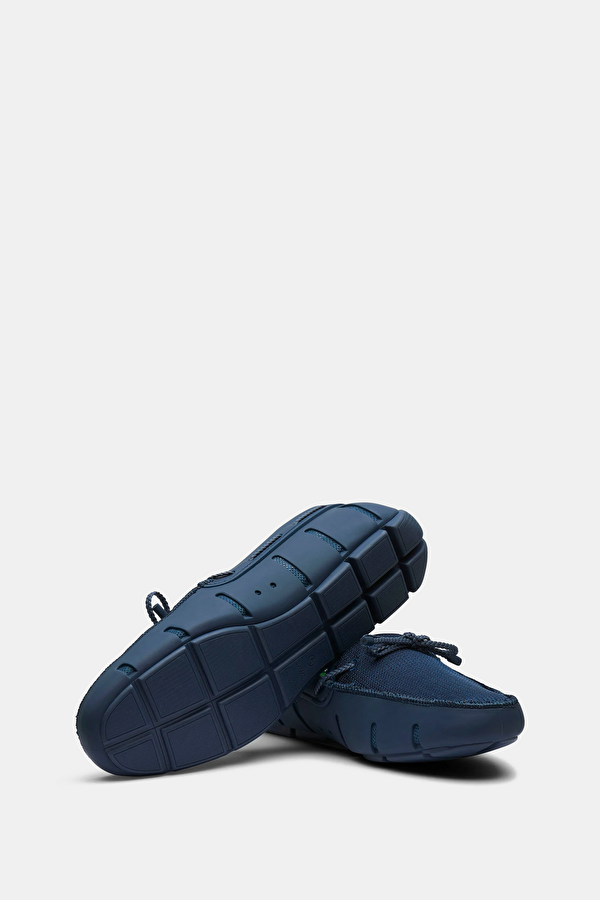 Braided Lace Loafer Navy Blue Shoes 3