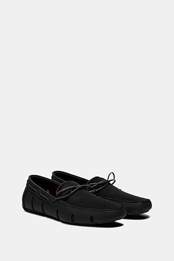 Braided Lace Loafer Black Shoes 2
