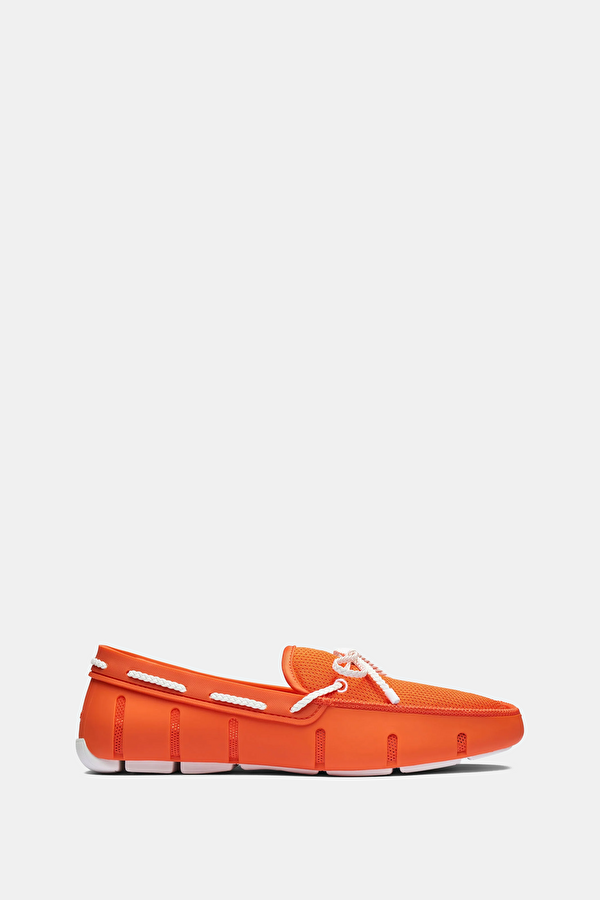Braided Lace Loafer Orange Shoes