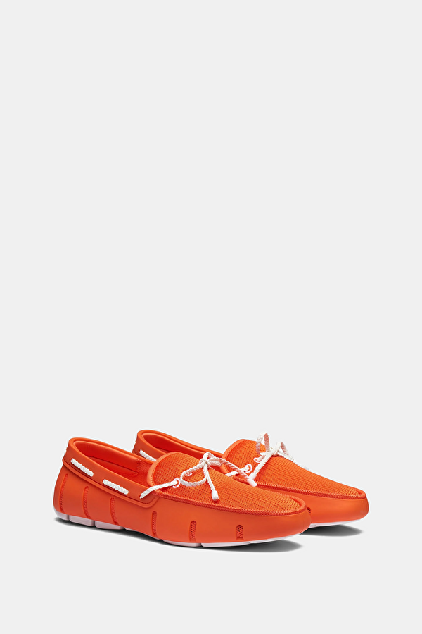 Braided Lace Loafer Orange Shoes 2