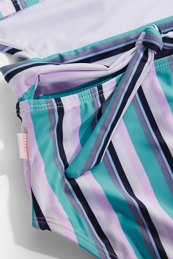 Blue Striped Patterned Kids Swimsuit 4