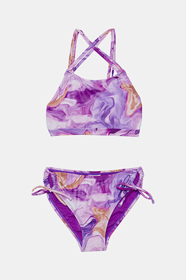 Purple Design Filled Square Bikini